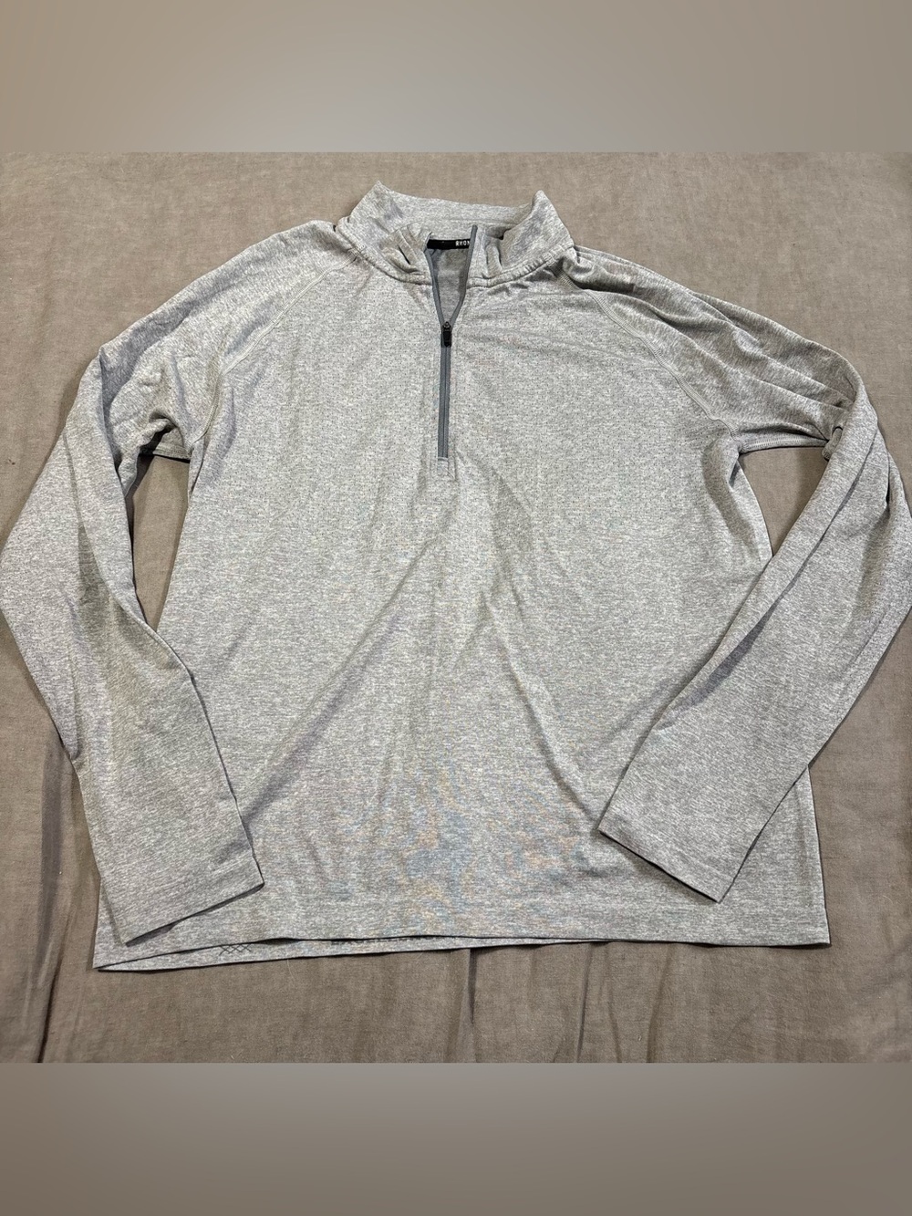 RHONE Light Heather Gray Quarter-Zip Performance Pullover